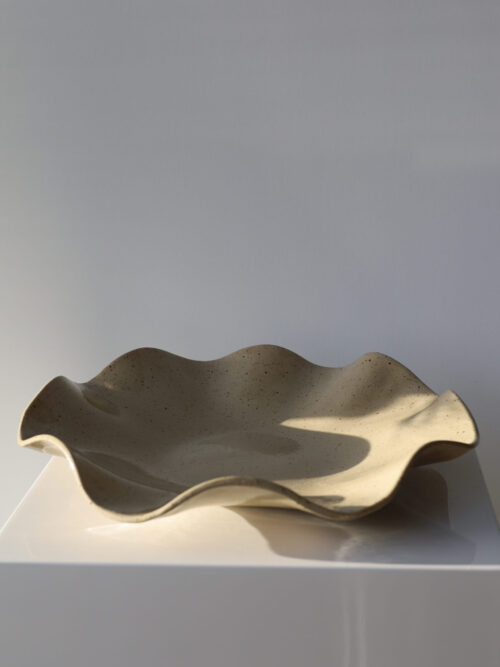 beige speckled wave bowl