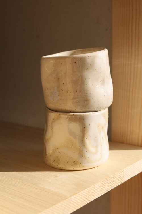 white beige organic cappuccino cup