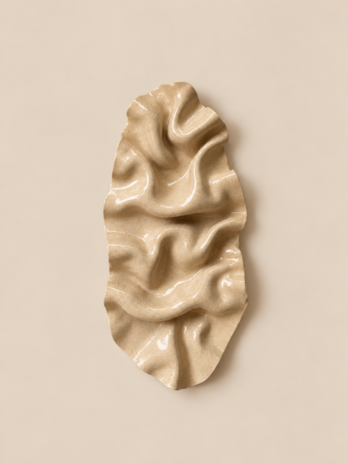 wall object - glossy speckled beige