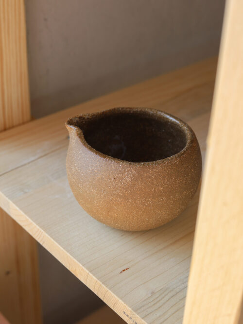 textured brown matcha bowl