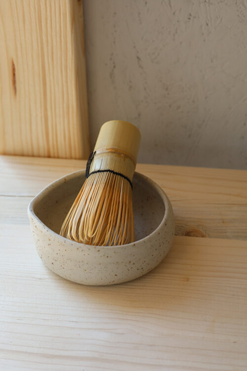 matte speckled matcha bowl