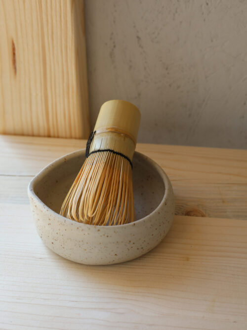 matte speckled matcha bowl