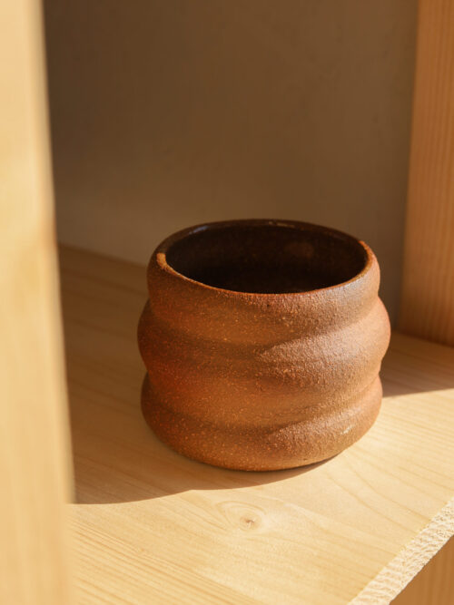 textured brown swirl cappuccino cup