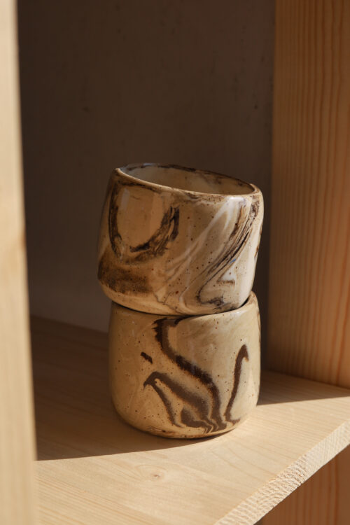 surprise marble dark brown cappuccino cup