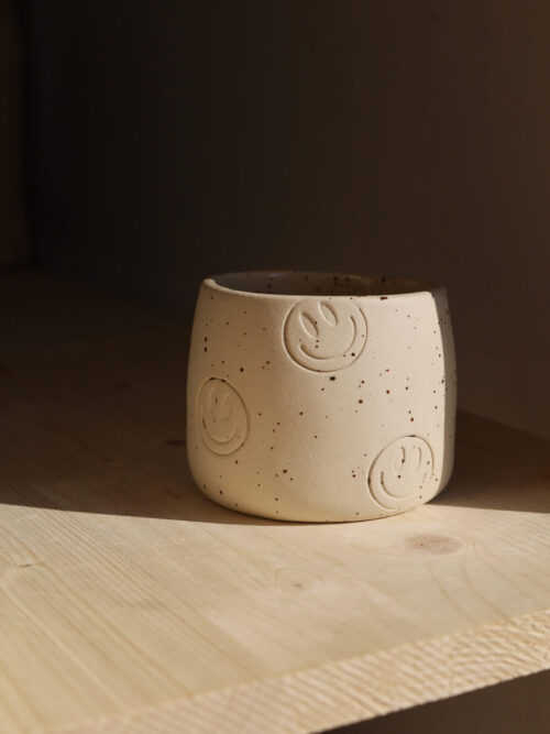 speckled smiley cup
