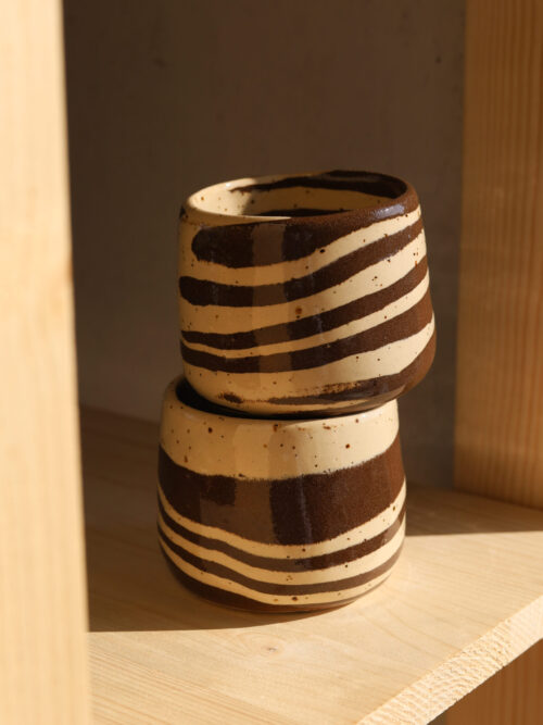 brown speckled cappuccino cup