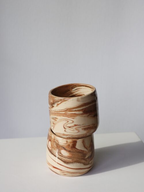 beige brown marble cappuccino cup