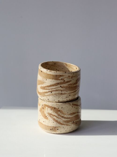 speckled beige marble cappuccino cup
