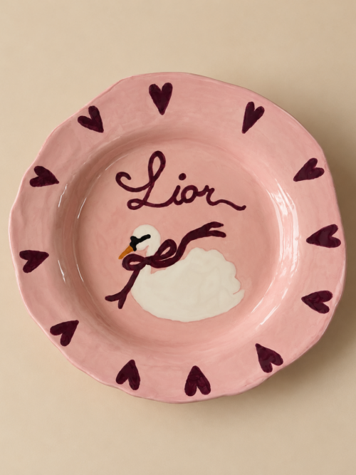 custom made handpainted birth plate