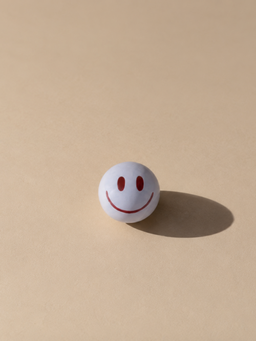 boule - blue burgundy smiley